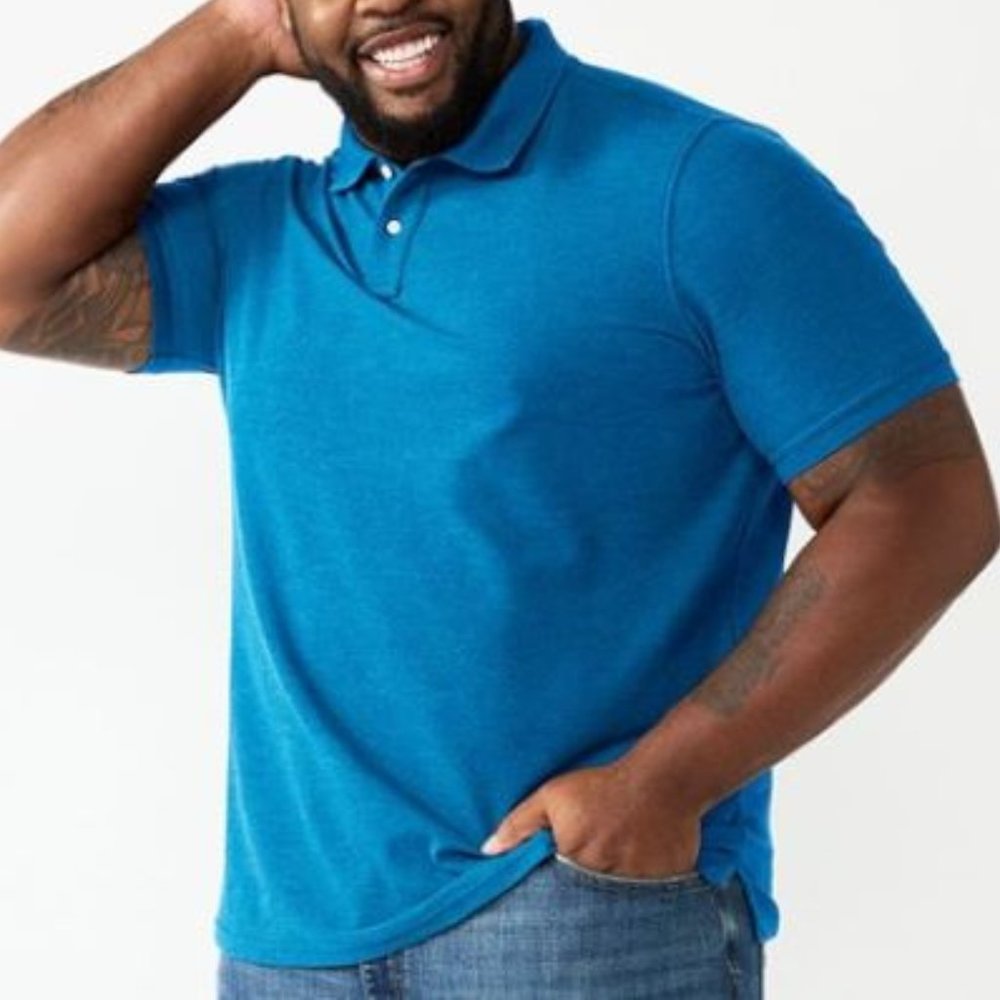 Sonoma Supersoft Pique Polo Top Majestic Blue Men’s Big & Tall Size 4XB NEW